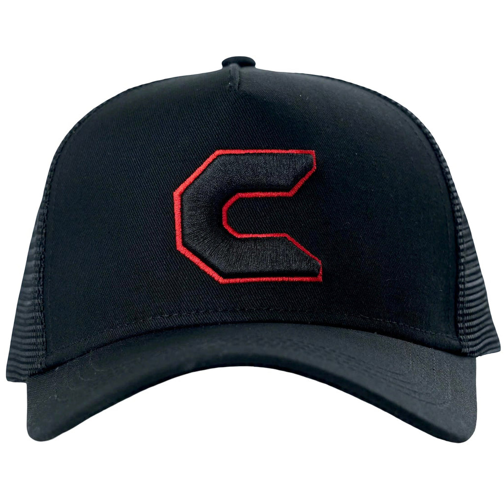 C CAP RED OUTLINE